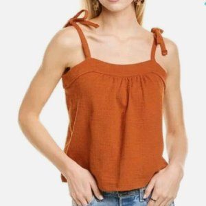 Madewell Rust Orange Tie-top tank  size S